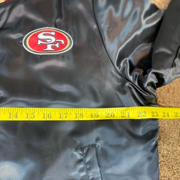 Share San Francisco 49ers Woman's 5 Time Super Bowl Jacket STARTER BLACK XL - Picture 8 of 11